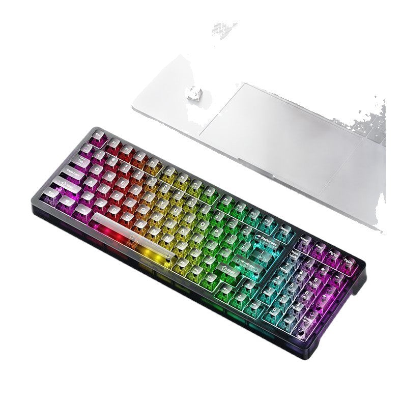 Sangee sg99 black transparent custom mechanical keyboard - gasket mount, wireless tri-mode, crystal keycaps, gaming edition