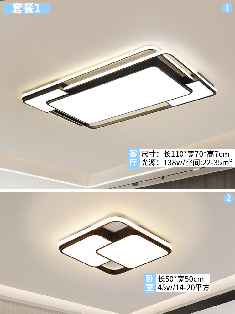 Three-dimensional black geometric living room hall main light whole house package designer led bedroom advanced ceiling light