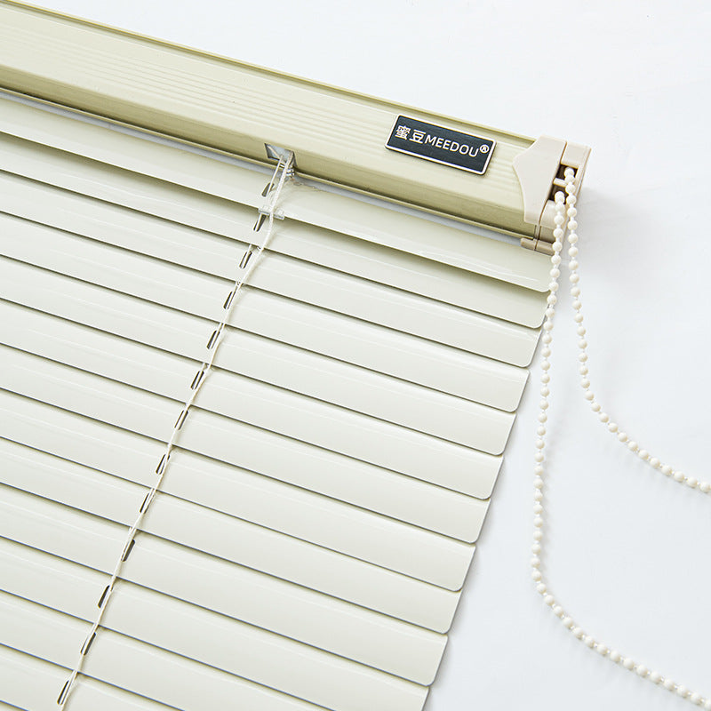 Pleated blinds without punching, simple bathroom, bedroom, office, aluminum alloy shading and lifting [honey bean]