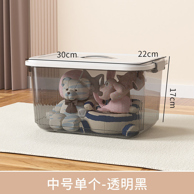 Household acrylic transparent storage box with lid, clothes storage box, household quilt sundries finishing basket wholesale