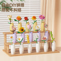 artificial bouquet single preserved flower desktop decoration toy rose flower assemble building block insert toy