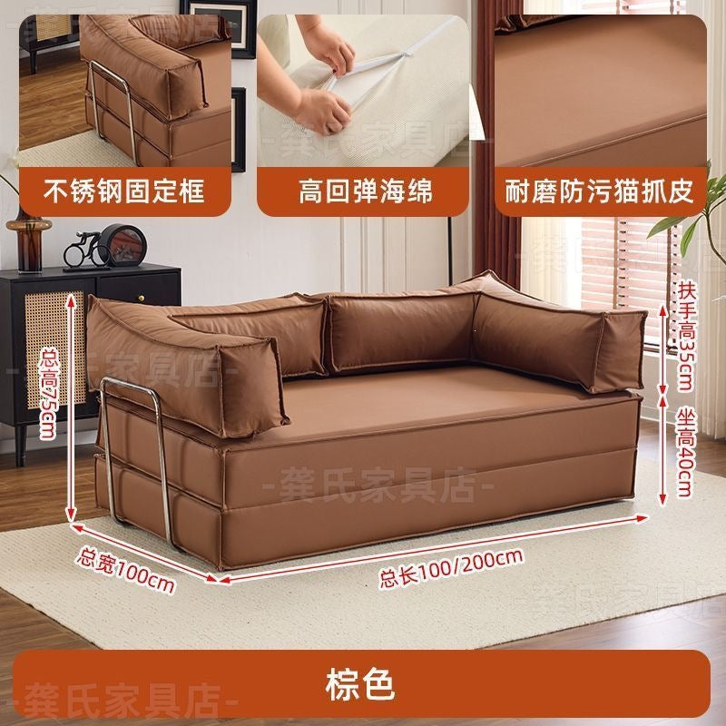 Sofa living room fabric casual small apartment rental house single and double reclining sofa assembled foldable dual-purpose sofa bed