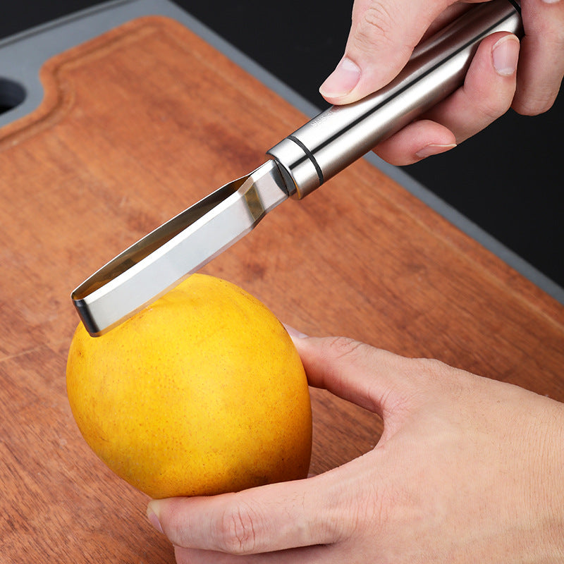 304 stainless steel mango corer - multi-functional mango pitter, fruit snack tool, pineapple peeler & core remover
