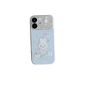 Light blue fresh style suitable for apple 18promax polka dot music white rabbit mobile phone case iphone17 realm case