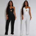 C7418 cross-border   fashion women's elegant slim-fit sleeveless top and pants two-piece set