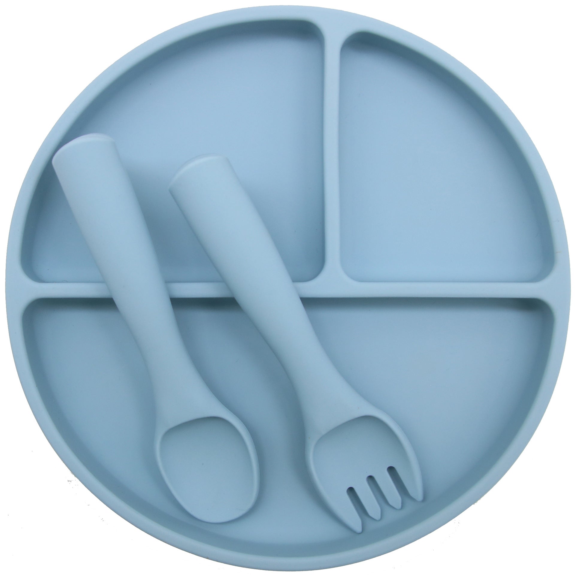 Cross-border wholesale silicone children's tableware set, children's products, complementary food bowls, forks, spoons, bibs, seven-piece tableware set