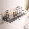 Suction cup shelf - wall mounted, no drilling required - bathroom & toilet organizer for vanity, washroom, and restroom