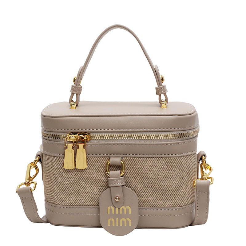 Retro versatile handbag, high-end simple box bag 2025 new trendy and popular messenger bag, niche shoulder bag