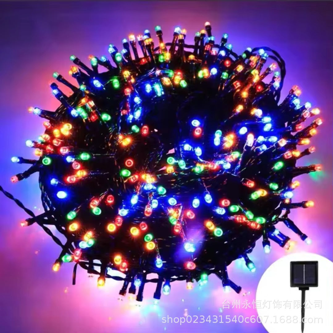 LED solar light string outdoor waterproof courtyard Christmas atmosphere Gypsy lights project lighting flashing lights