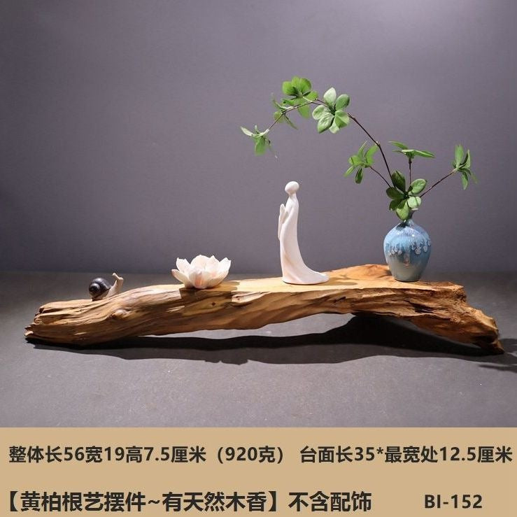 Weathered dead wood ornaments 2 thuja root carving bonsai bottom base tea ceremony tea room tea table dry tea table