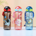 Pop-up plastic water cup cute cartoon food grade kids straw cup kindergarten strap water kettle portable water bottle