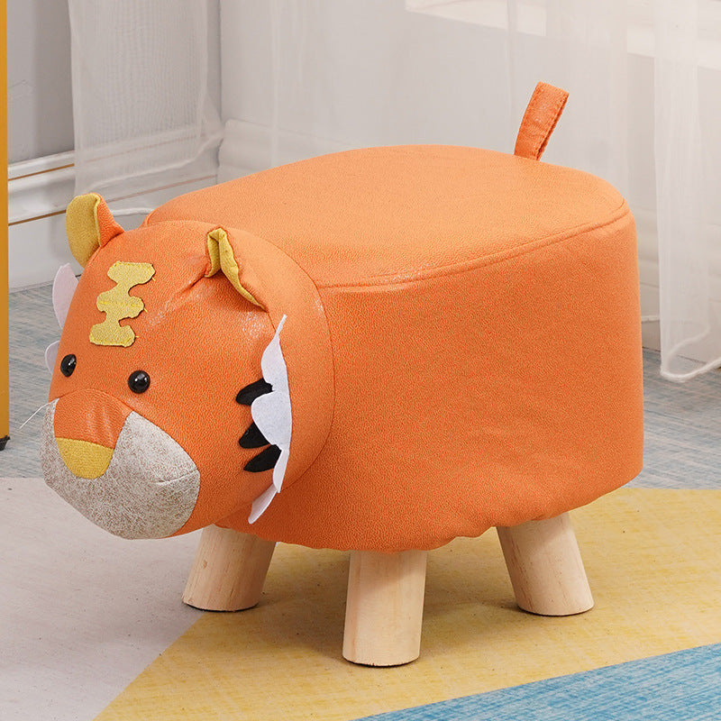 Elephant stool - kids' animal stool - solid wood shoe bench - creative small stool - home living room cartoon cute low stool