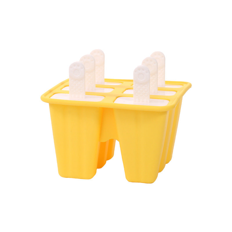 ice cream mold 6 grids with pp stick new children's silicone ice grid DIY ice cream mold ice box