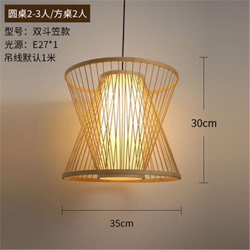Lantern Bamboo Art Chandelier Bar Bed and Breakfast Tea Room Hot Pot Restaurant Hotel Simple Japanese Restaurant Bamboo Catering Shop Lighting