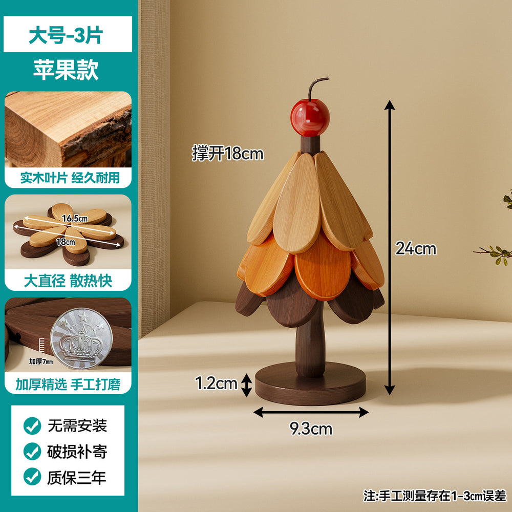 christmas tree solid wood insulation mat, a tree coaster, dining table decoration, creative oven mitts pad, high temperature resistant pot and bowl pad