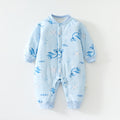 Blue (light cotton 3d dolphin open-back romper)