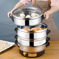 Multifunctional steamer electric steamer electric steamer three-layer stainless steel steamer for home steaming all-in-one electric steamer steaming buns