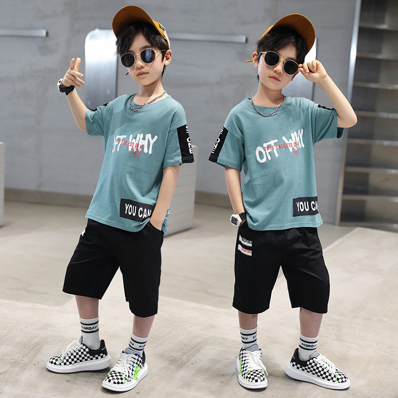 Boys' summer outfit set:  new summer collection - lightweight, sporty, cool & trendy styles for mid-to-large boys