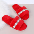 autumn and winter new arrivalk-style imitation rabbit stuffed fish mouth flower cotton slippers soft bottom home pure color cotton slippers dropshipping