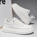 Men's spring/autumn breathable lightweight soft sole white sneakers, men's casual shoes, versatile thick-soled platform sneakers, men's trendy shoes