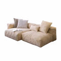 Cream style tofu block sofa retronormcorepopular designer home quiet style corduroy cloth living room modular sofa