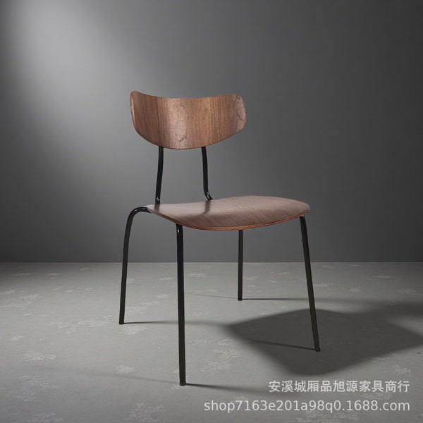 Nordic restaurant creative solid wood dining chair Internet celebrity milk tea shop coffee shop casual back chair, simple wrought iron chair