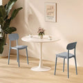 White + blue + one table and two chairs