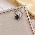 Tz-8235 silver black ring