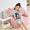 【matching family set】girls' graffiti cartoon pajamas - summer kids' short-sleeve two-piece set - baby loungewear - children's clothing
