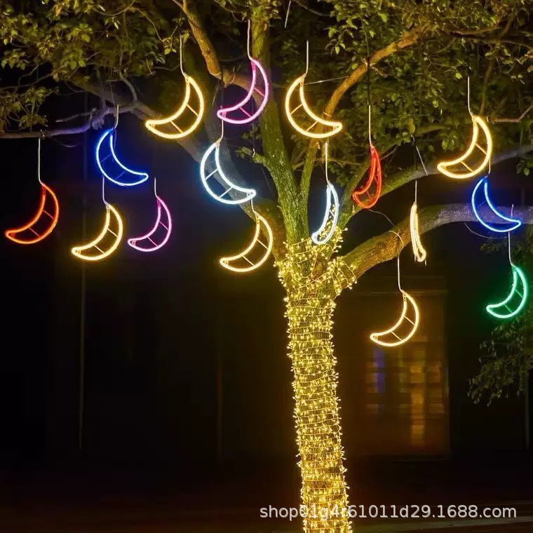 Star Hug Moon Pendant Flexible Light Belt Outdoor Waterproof Engineering Lighting Light Hanging Tree Christmas Day Snowflake Neon Belt