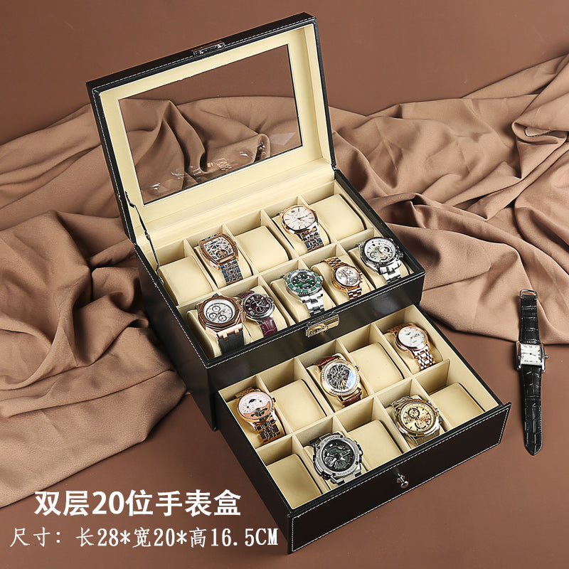 Leather watch box, watch storage box, watch display box, watch box, multiple watches, jewelry box, sunroof bracelet box.