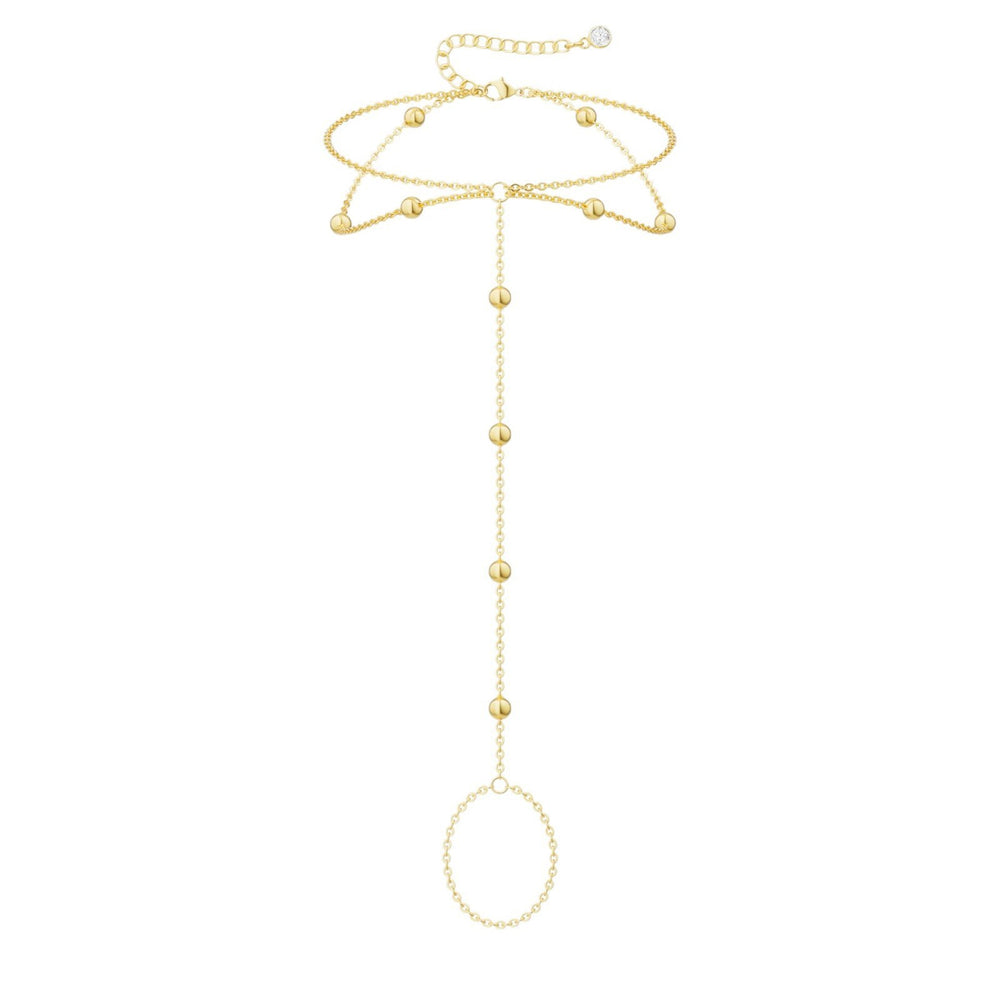 2025 amazon bestseller: new fashion metal ball anklet for women, multi-layer gold bead chain, unique anklet ring
