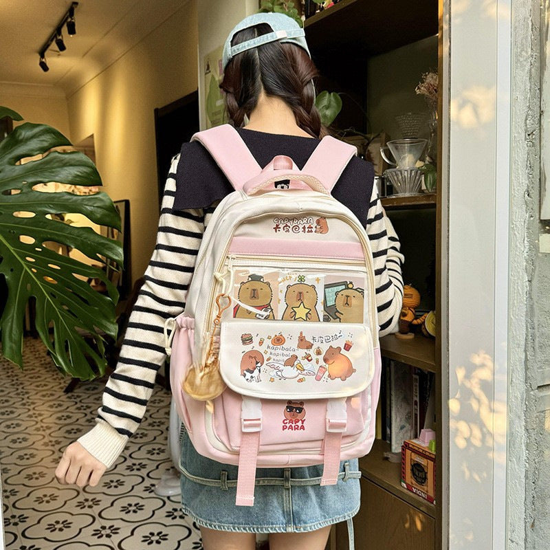 Manufacturer casual schoolbag male and female primary school students 6th grade junior high school students cartoon cute new Internet celebrity backpack backpack