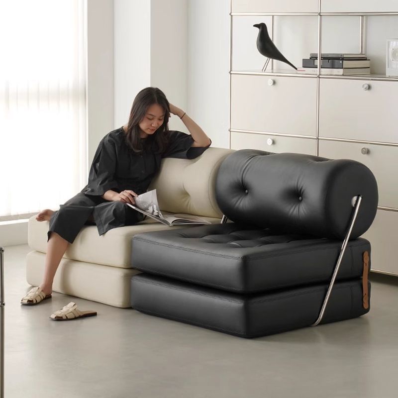 Single sofa small apartment living room tofu block tajine sofa bed foldable dual-purpose cream style modular lazy sofa