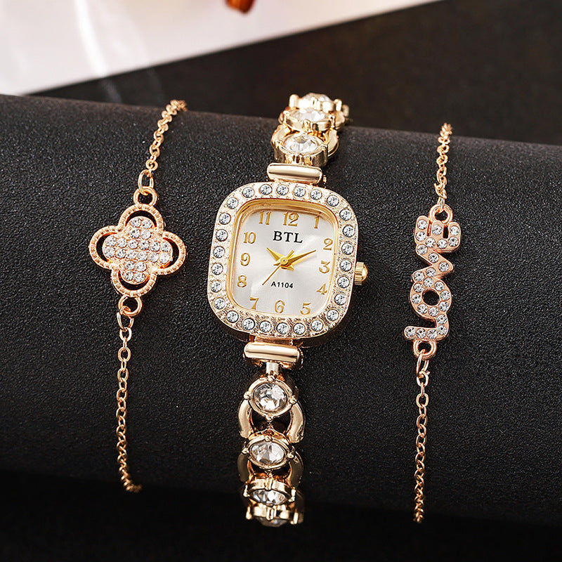 Women's quartz bracelet watch suitfashion small dial watch jewelry douyin popular trendy diamond women's watch women's watch