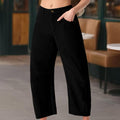 Amazon spring new women's high-waisted casual pants, european and american style solid color corduroy loose straight-leg trousers