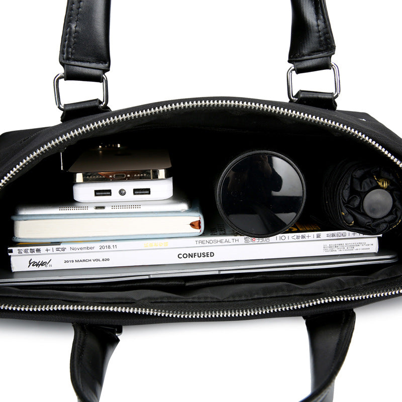 New Men's Fashion Oxford Cloth Portable Business Briefcase Casual Large Capacity Meeting Bag Bag Computer Bag