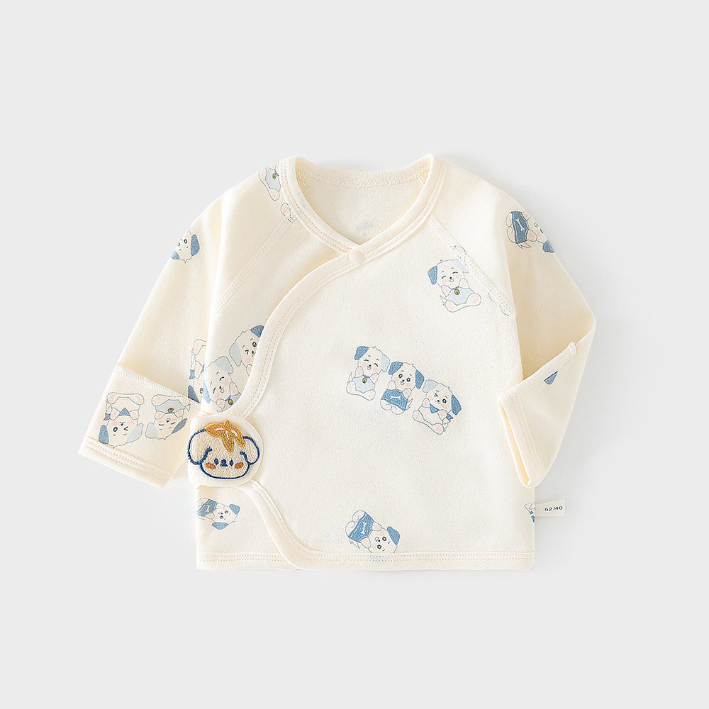 Babibele newborn baby clothes boneless fall and wintervelcro half back pajamas full month monk clothes baby tops