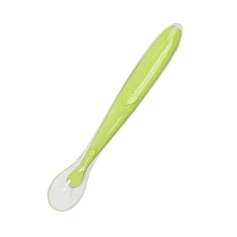 Factory custom baby silicone spoon baby silicone soft spoon newborn food supplement spoon soft head spoon child feeding tableware