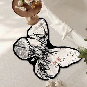 Chinese style butterfly bathroom door absorbent mat bathroom non-slip mat diatom mud floor mat entrance door mat kitchen foot mat