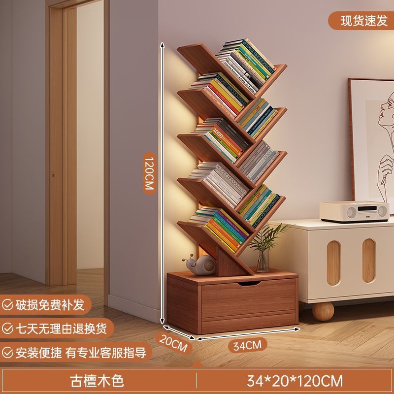 New tree-shaped bookshelf floor stand corner shelf creative kids' living room small bookcase