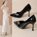 Comfortable and stable black, sophisticated and stunning high heels for women, new french-style elegant high heels for women, spring/autumn 2025 collection