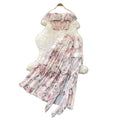 Frenchromantic style one shoulder floral pure desire two-piece set women's summer light mature ruffles cake skirt slimming looksuit