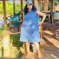 European and american style loose denim jumpsuit  cross-border women's clothing street washed lapel sleeveless jumpsuit shorts