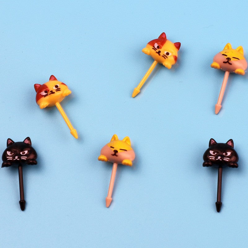 cartoon fruit fork set - cute animal creative fruit picks, bento fruit forks, dessert forks - wholesale