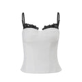 European and american style women's spring  new collection: elegant and alluring lace camisole top with cinched waist and fashionable bodycon skirt set