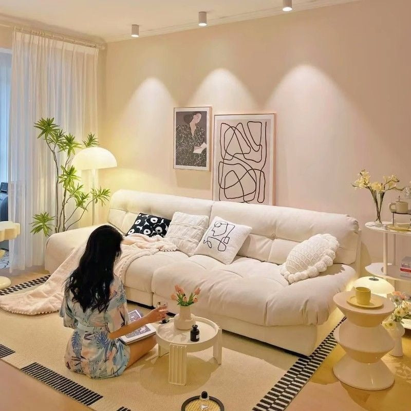 Cloud sofa new arrival modern casual cream style living room small apartment straight row fabric sofa apartment bedroom sofa