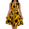 Shipped: european and american summer mid-length fashion new print sleeveless asymmetrical maxi dress