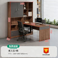 Financial office desk set - executive office desk with high cabinet, two-seat facing configuration for accountants and managers