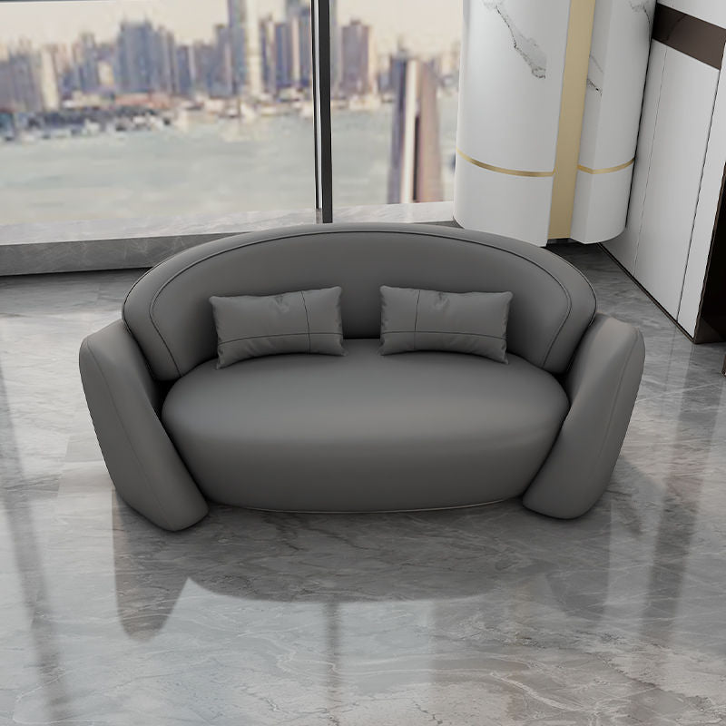 New arrival business negotiation sofa leather art lobby creative casual reception table and chairs orange and white surrounded combination furniture